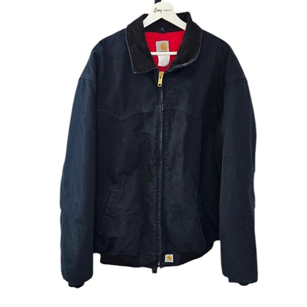 Carhartt Mens Vintage Santa Fe Quilted Lining Jacket Faded Black Size 2X Work